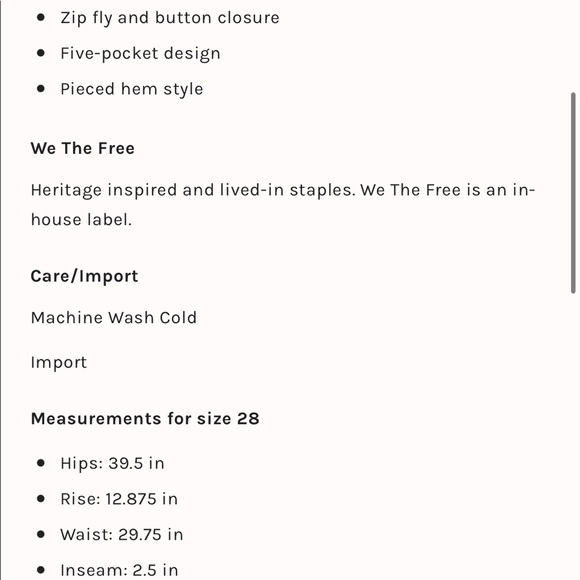 NWT free people high rise lasso denim shorts - Picture 7 of 7